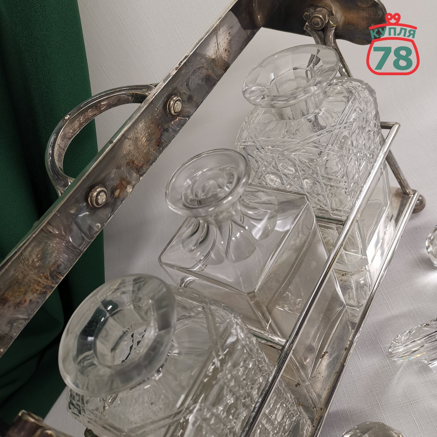 Танталус старинный с графинами Англия / 2993 — изображение 5