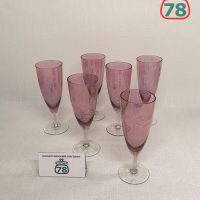 Бокалы фужеры 6 шт СССР розовое стекло / 3011
