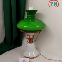 Лампа настольная СССР керосинка зелёный плафон / 3018