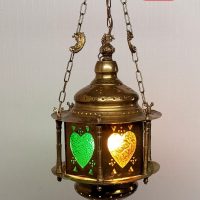 Светильник старинный в восточном стиле бронза латунь / 3040