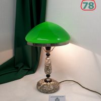Лампа настольная СССР мрамор зелёный плафон / 3047