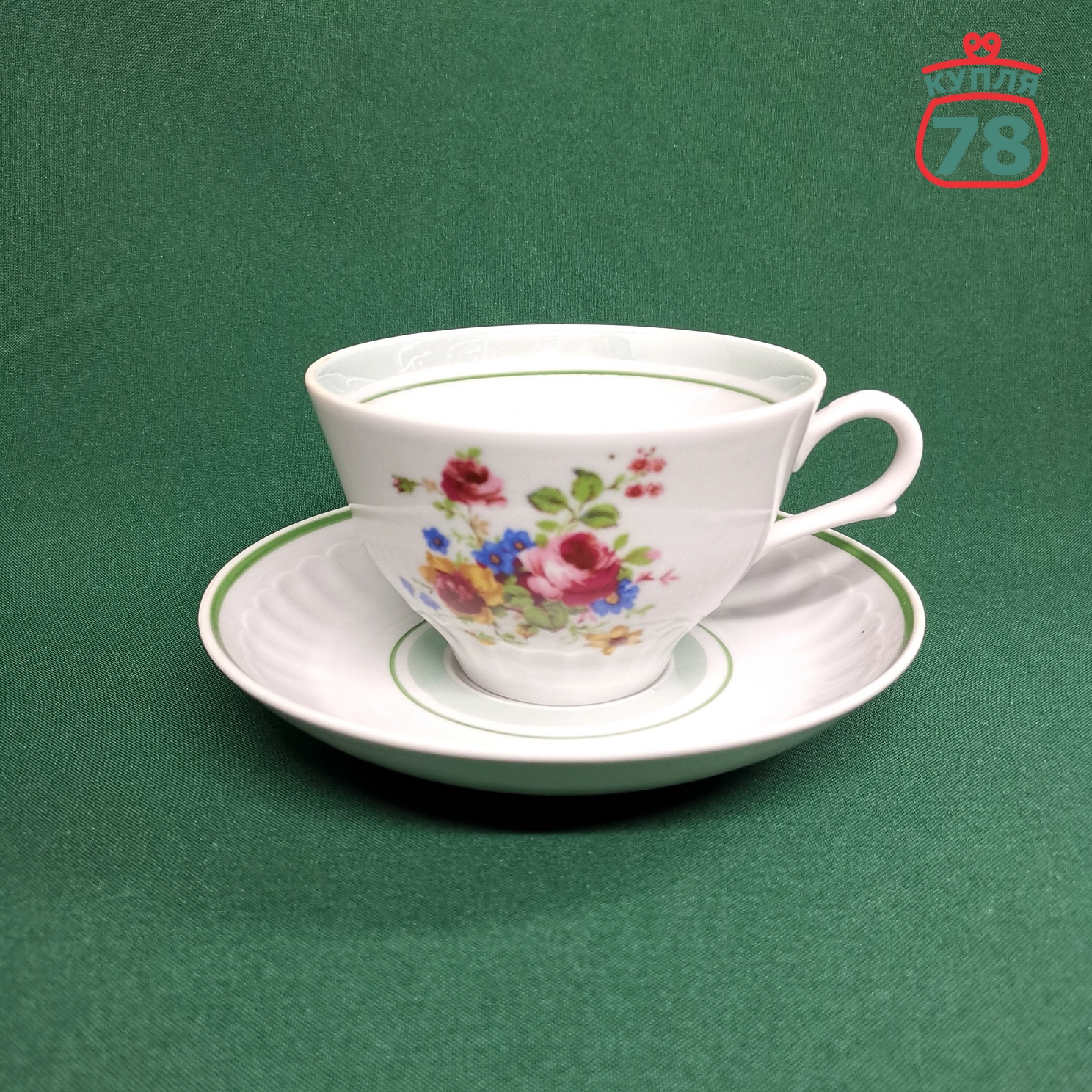 Чайная пара 300 мл Дулево винтаж СССР 4 шт / 3048 — изображение 2