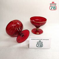Креманки Чехия рубиновое стекло винтаж / 3049