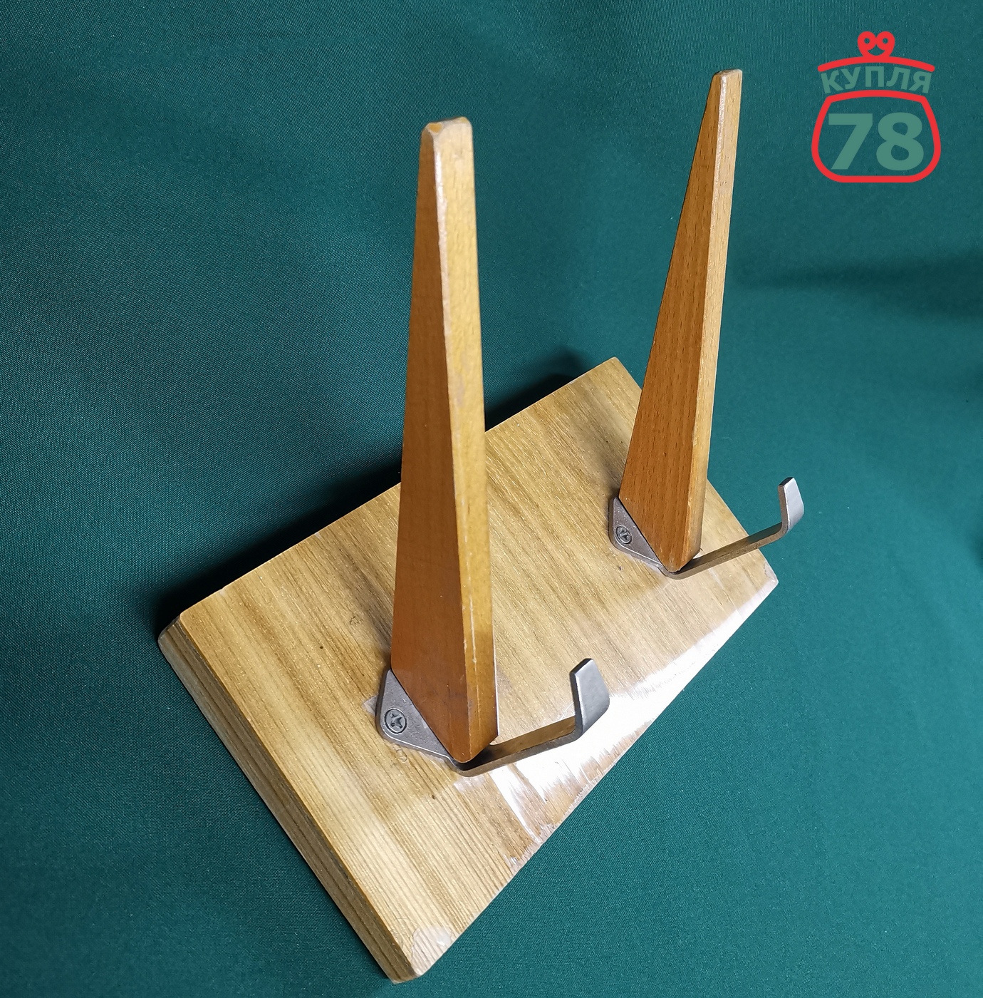 Вешалка настенная СССР винтаж на 2 крючка / 3062 — изображение 2