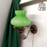 Бра винтаж СССР зелёный плафон / 3059