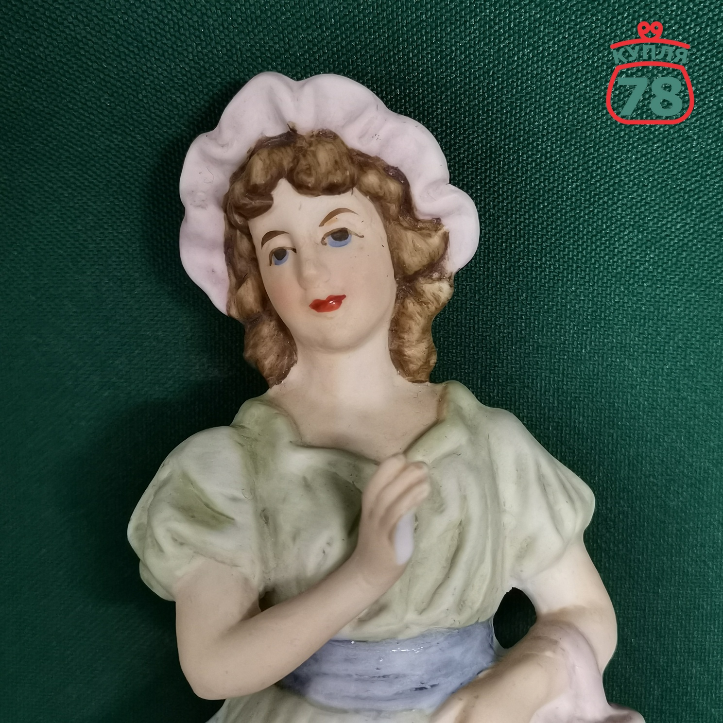 Статуэтка фарфор бисквит Европа Девушка в зелёном / 3077 — изображение 2