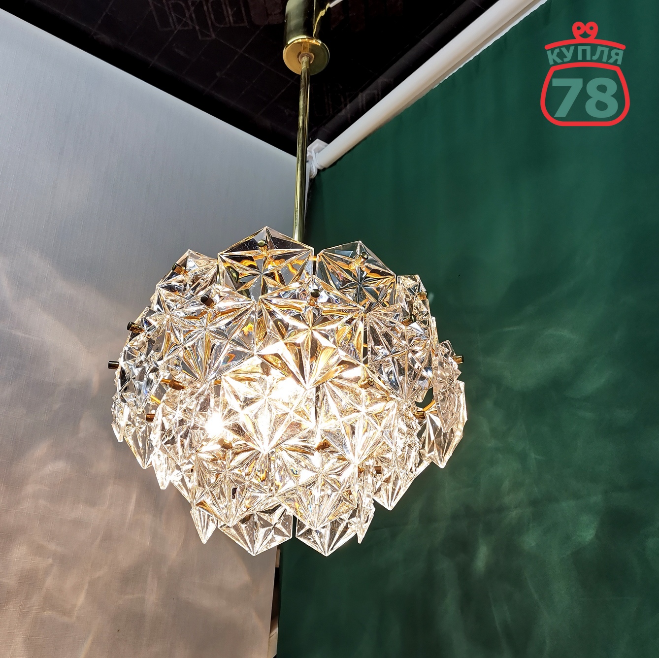 Люстра СССР Искра 4-х ярусная хрусталь / 3096 — изображение 2