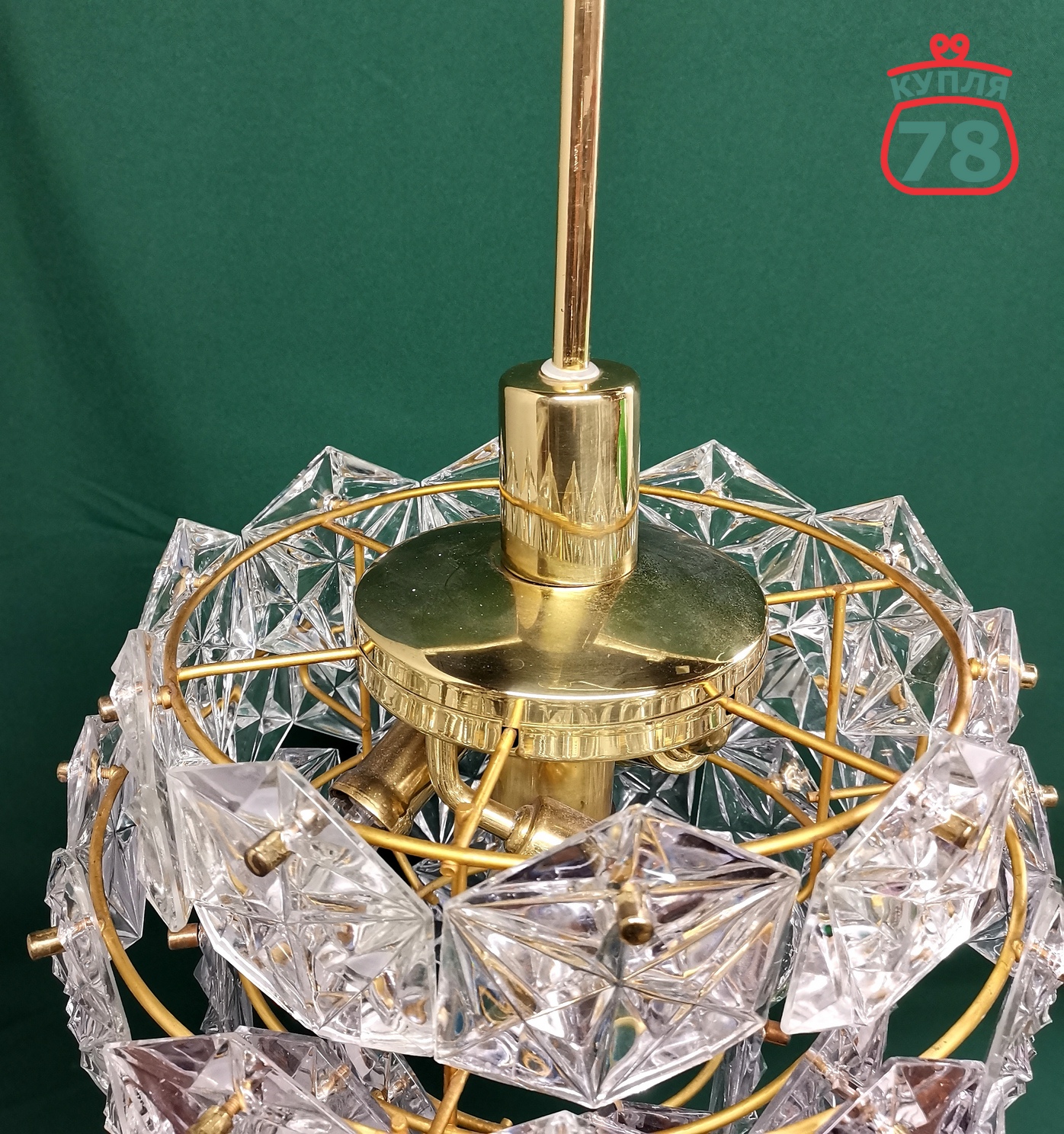 Люстра СССР Искра 4-х ярусная хрусталь / 3096 — изображение 3