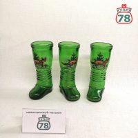 Бокал пивной Германия ГДР винтаж Охота зелёное стекло / 3097