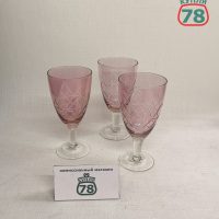 Бокалы розовое стекло СССР винтаж 3 шт / 3104