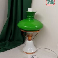 Лампа настольная СССР керосинка зелёный плафон / 3108