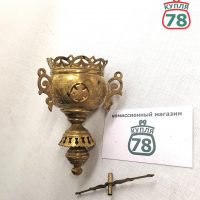 Лампадка старинная латунная подвесная / 3140