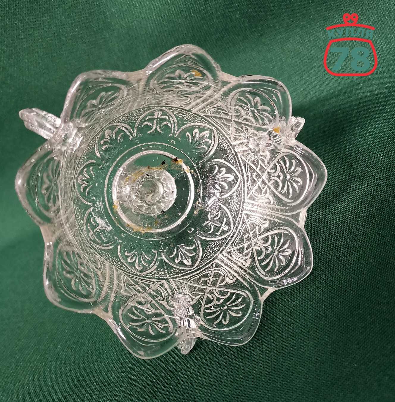 Лампадка старинная стекло / 3142 — изображение 3