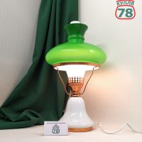 Лампа настольная СССР керосинка зелёный плафон диммер / 3148