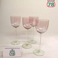 Бокалы фужеры Калининские 4 шт розовое стекло / 3151