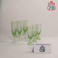 Рюмки зелёное стекло винтаж СССР / 3158