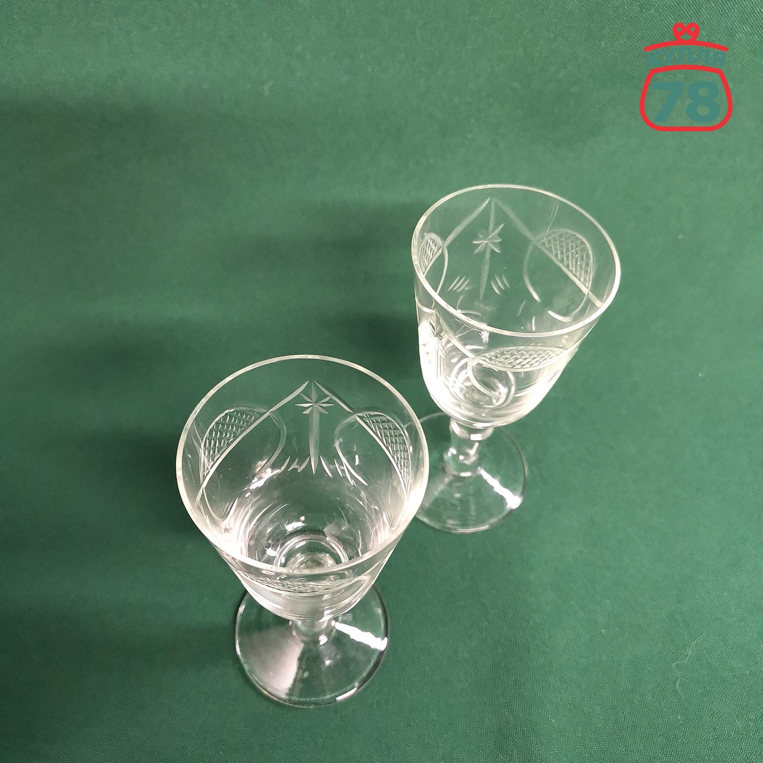 Рюмки резные стекло винтаж СССР / 3159 — изображение 2