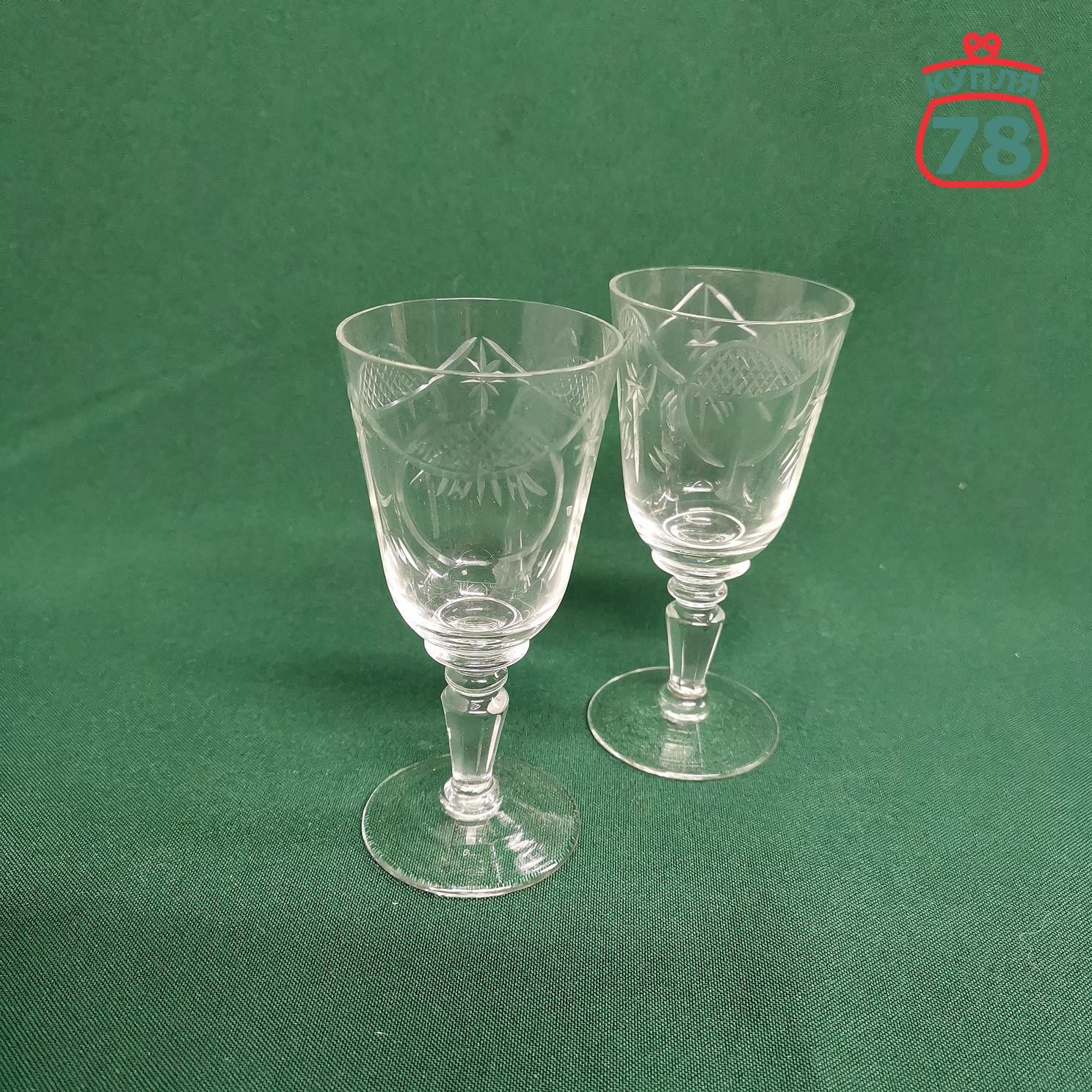 Рюмки резные стекло винтаж СССР / 3159 — изображение 3