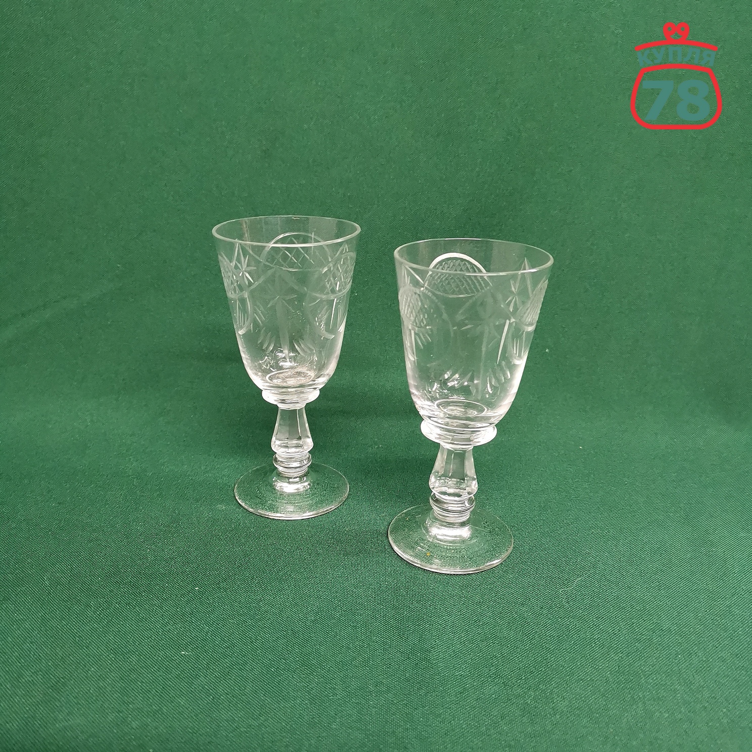 Рюмки резные стекло винтаж СССР / 3159 — изображение 4