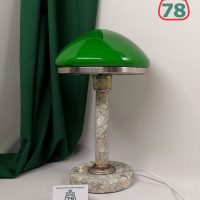 Лампа настольная СССР мрамор зелёный плафон / 3177