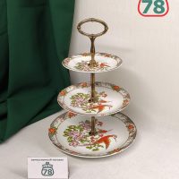 Этажерка горка для фруктов Павлины фарфор Чехия / 3201