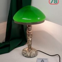 Лампа настольная СССР мрамор зелёный плафон / 3203