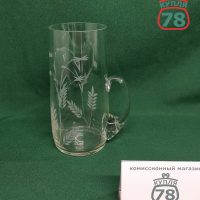 Кувшин стекло винтаж СССР резной / 3212