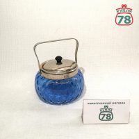 Сахарница СССР голубое стекло / 3218