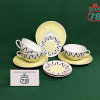 Чайная пара и розетка винтаж Oscar Schlegelmilch Германия / 3237