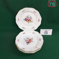 Тарелки фарфор Богемия Чехия мейсенский букет 4 шт / 3271