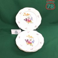 Тарелки фарфор Богемия Чехия мейсенский букет 3 шт / 3281