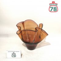 Ваза для цветов Мгновение медовое стекло СССР / 3297