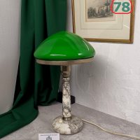 Лампа настольная СССР мрамор зелёный плафон / 3305