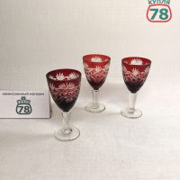 Рюмки цветной хрусталь рубиновое стекло / 3314