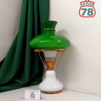 Лампа настольная СССР а-ля керосинка зелёный плафон / 3317