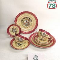 Чайное трио и розетка Гейши ГДР винтаж / 3383