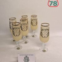 Бокалы хрусталь для шампанского Богемия Чехия 6 шт / 3391