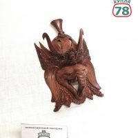 Декоративная маска слон резьба дерево Тайланд / 3396