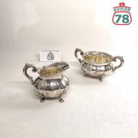 Сахарница молочник старинные Европа серебрение / 3401