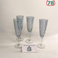 Бокалы фужеры голубое стекло СССР винтаж 4 шт / 3413