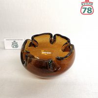 Ваза конфетница медовое стекло СССР бульгазе / 3414