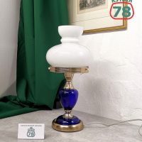 Лампа настольная СССР кобальт белый плафон / 3429