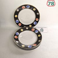 Тарелки ДФЗ Вербилки шары на чёрном 19 см 4 шт / 3430