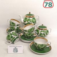 Сервиз чайный СССР Зелёный сад Красный фарфорист / 3461
