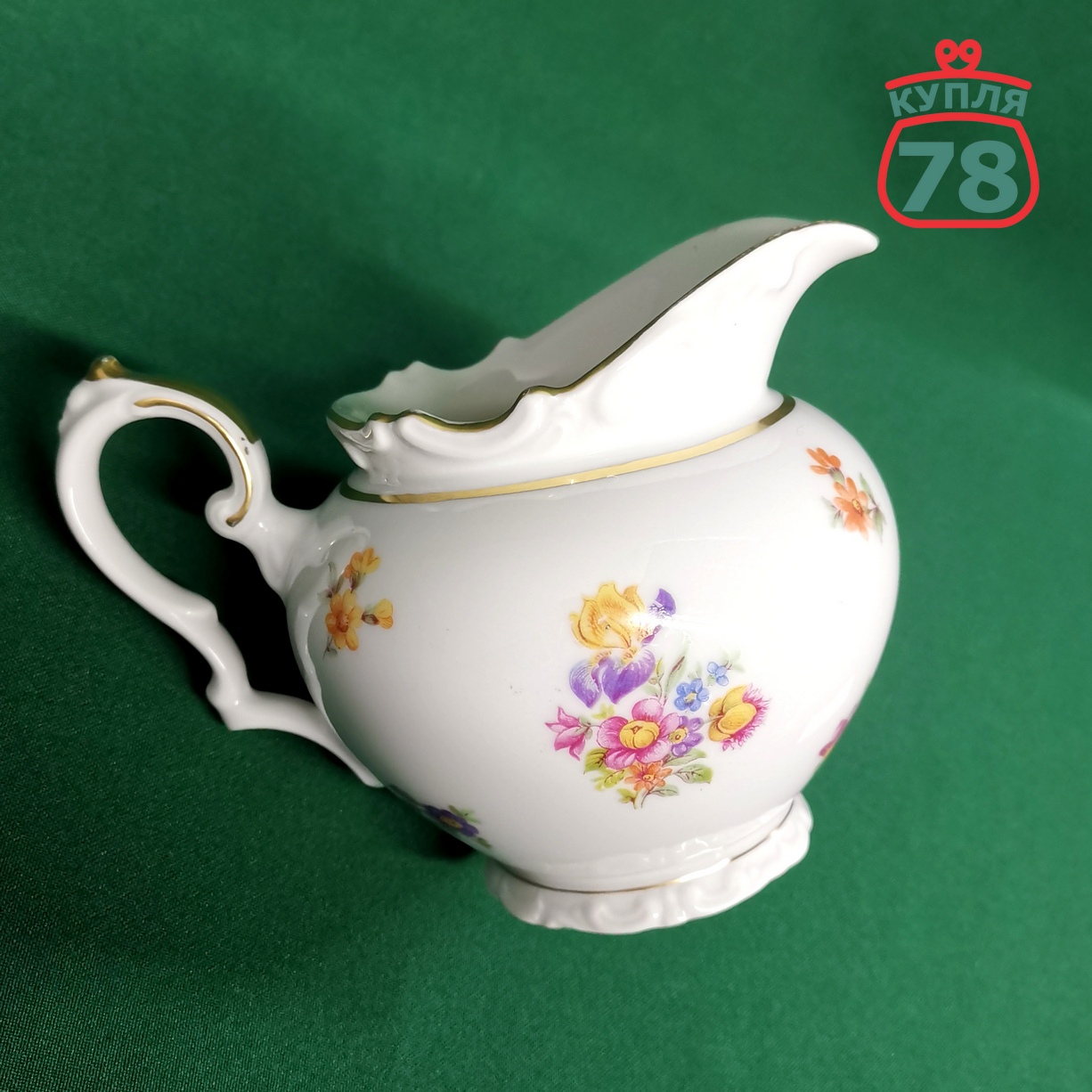 Молочник старая Kahla Мейсенский букет / 3467 — изображение 3