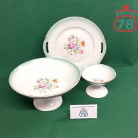 Ваза на ножке конфетница винтаж Барановка / 3468