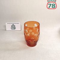 Стакан цветное стекло винтаж горох / 3498