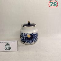 Сахарница фарфор СССР Пролетарий Синие цветы / 3544