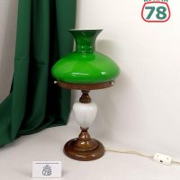 Лампа настоьная СССР зелёный плафон керосинка / 3552