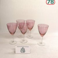 Бокалы розовое стекло СССР винтаж 5 шт / 3557